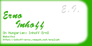 erno inhoff business card